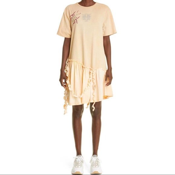 COLLINA STRADA Upcycled Hand Dyed Hand Embellished T-Shirt Dress Size Medium - Picture 2 of 16